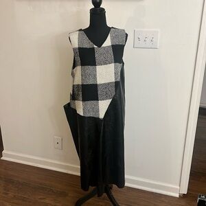Mazel Wool and Faux Leather One Size Dress.